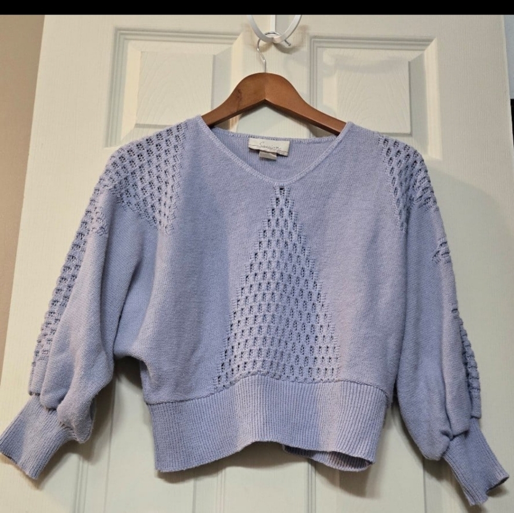 Savior Sweater vintage 1970s Made in USA Crop Quarter Length size 12